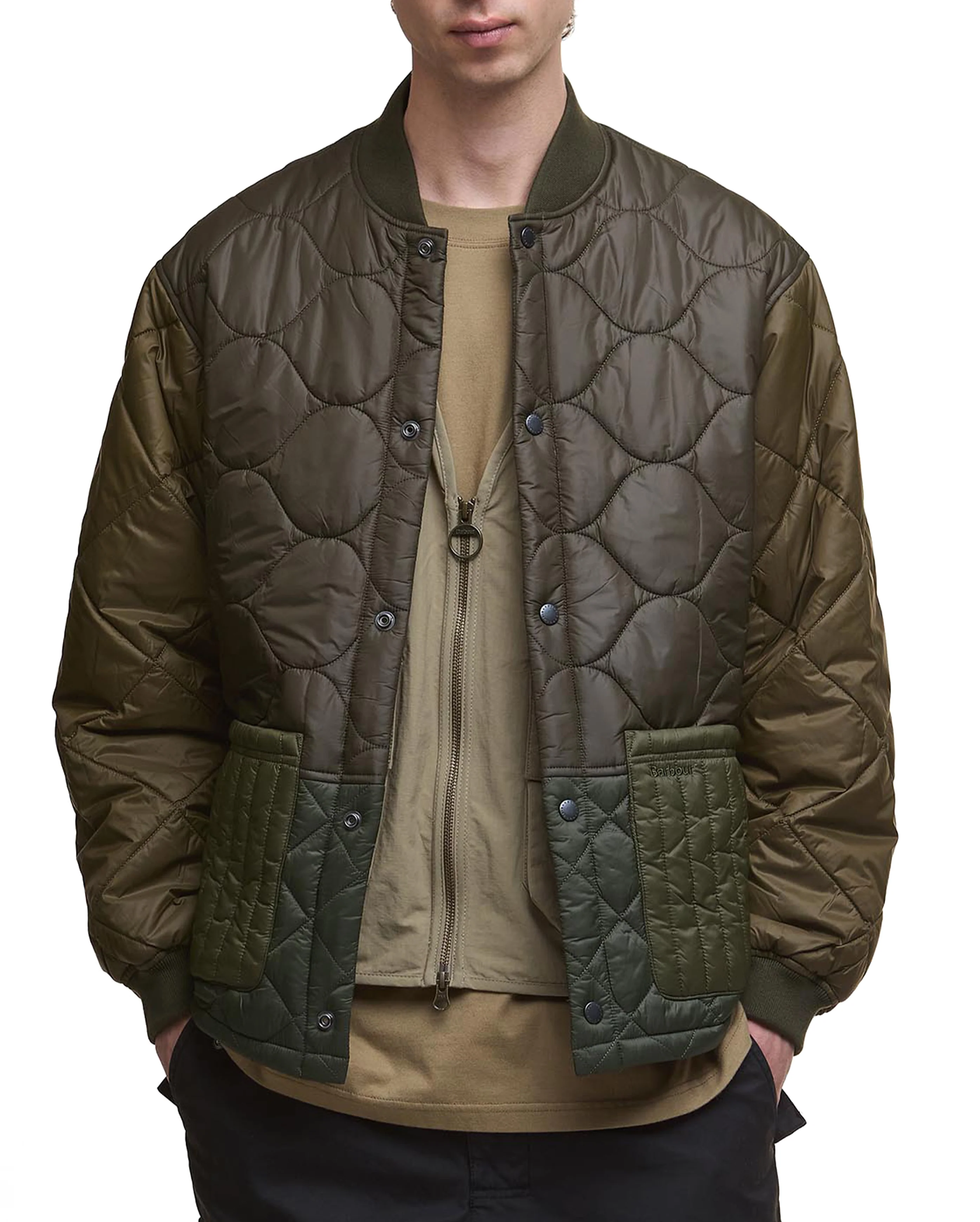 Cording Quilted Jacket Army Green - Image 2