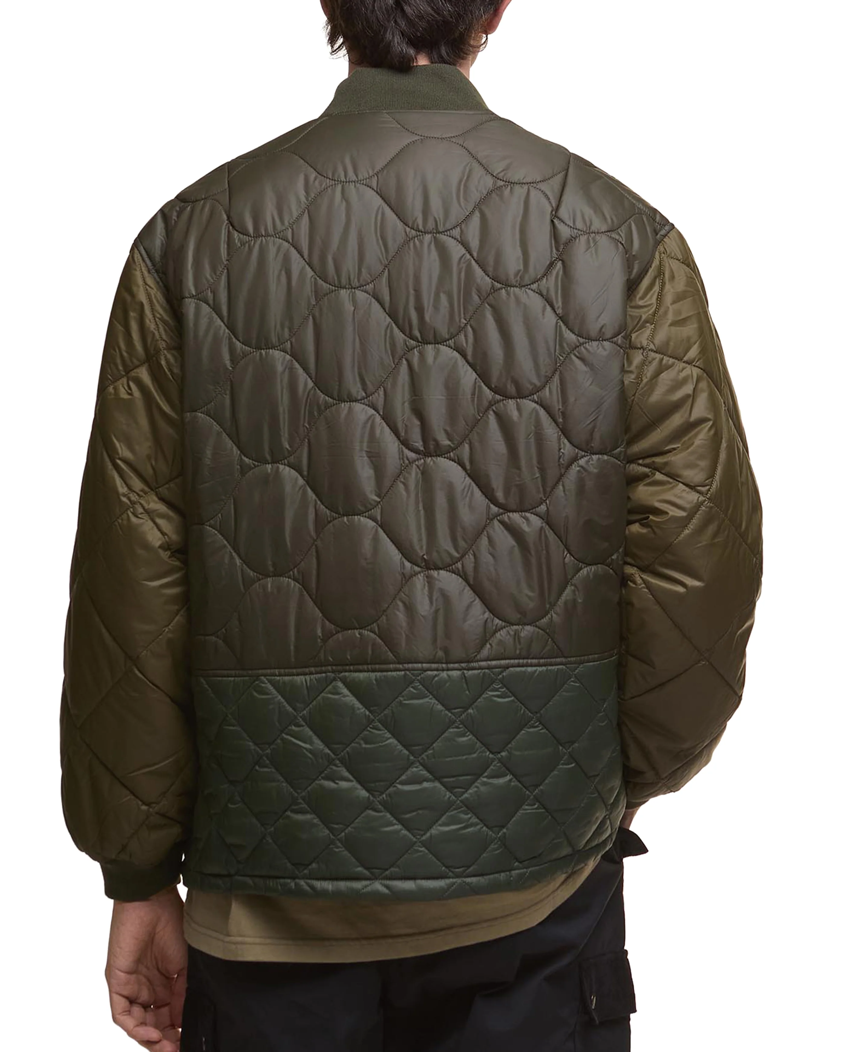Cording Quilted Jacket Army Green - Image 3