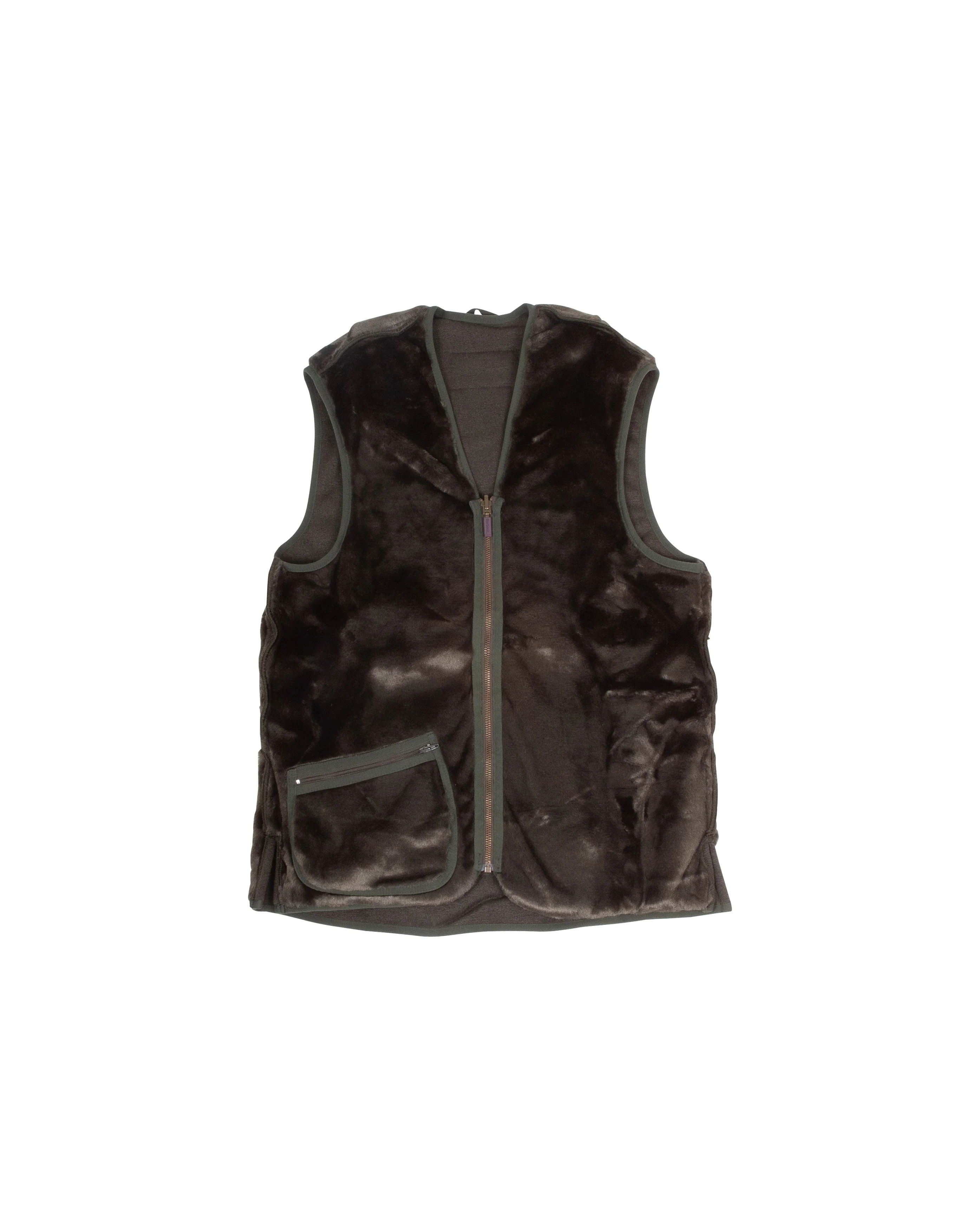 Warm Pile Waistcoat Zip In Liner Sage
