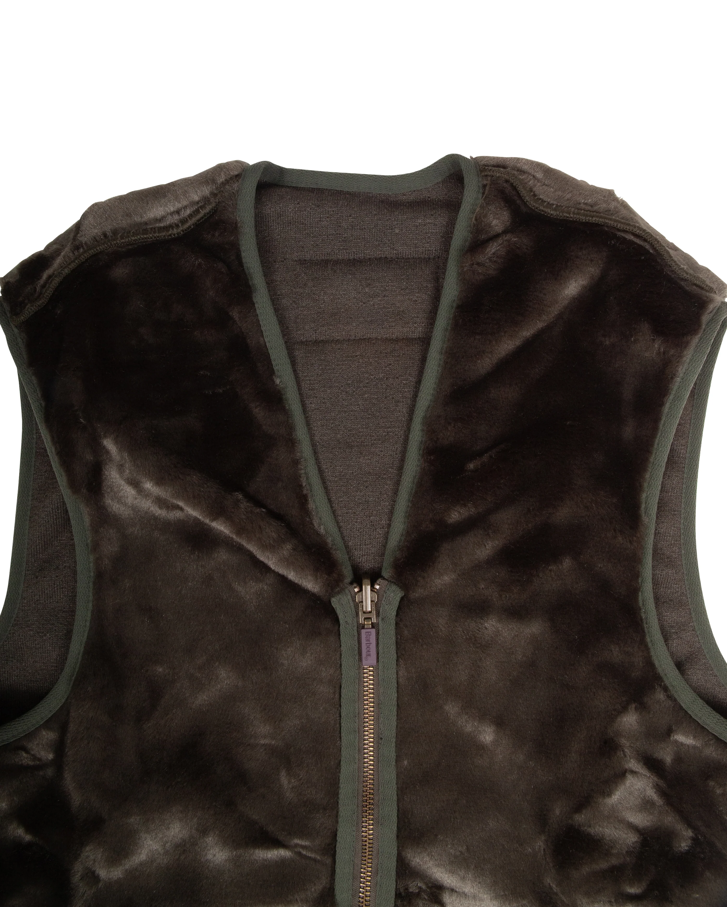 Warm Pile Waistcoat Zip In Liner Sage - Image 2