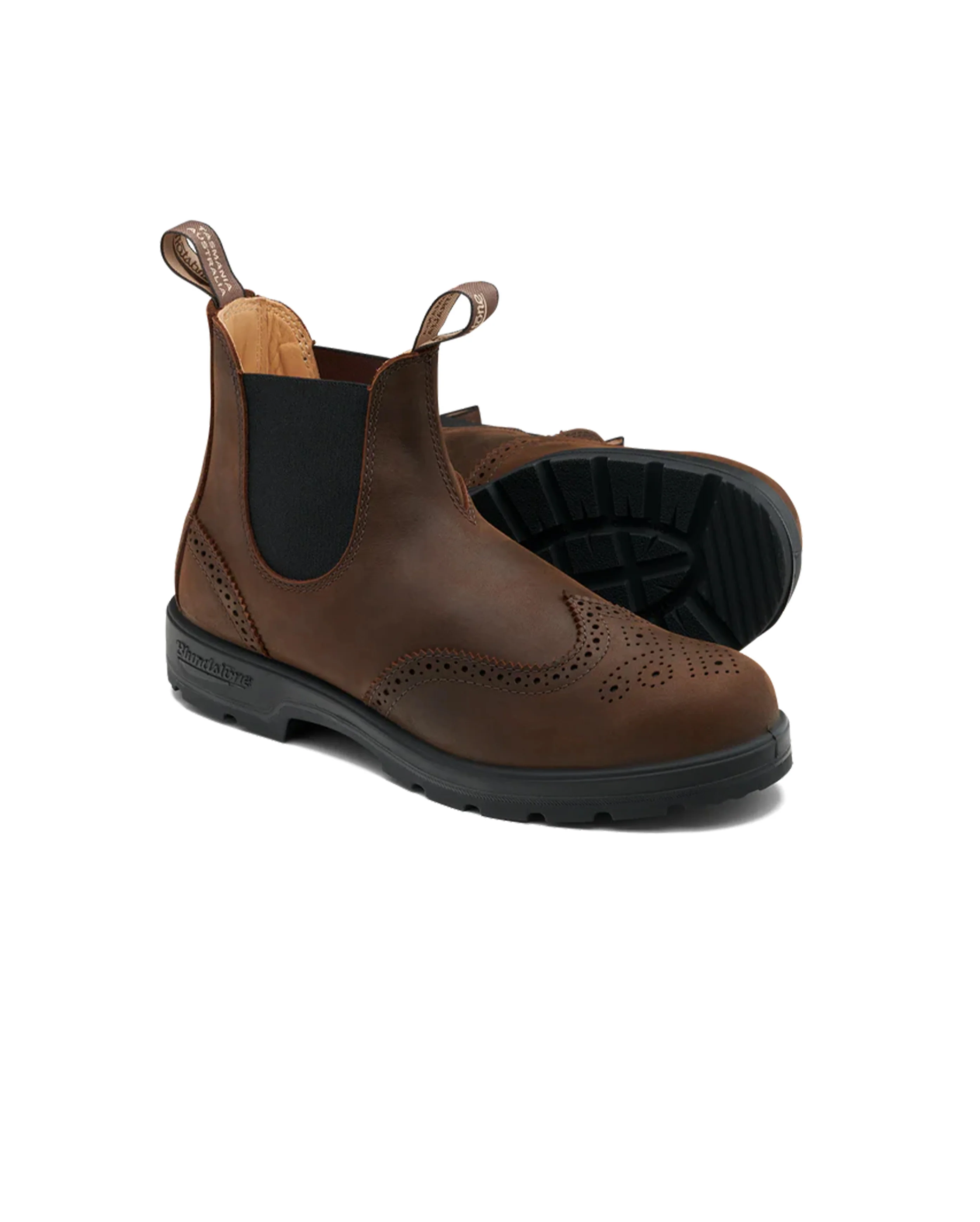 W Classic Chelsea Boots #2444 Antique Brown Brogue - Image 2