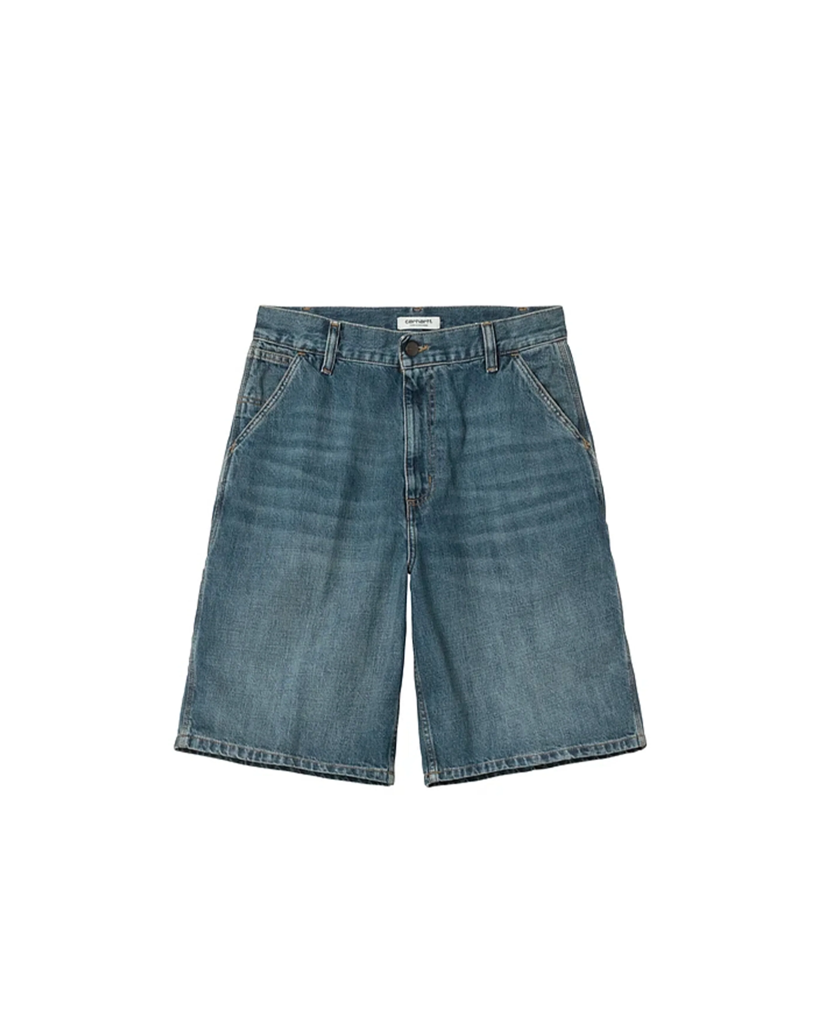 Short Brandon Single Knee Short Blue Dark Used Wash Femme