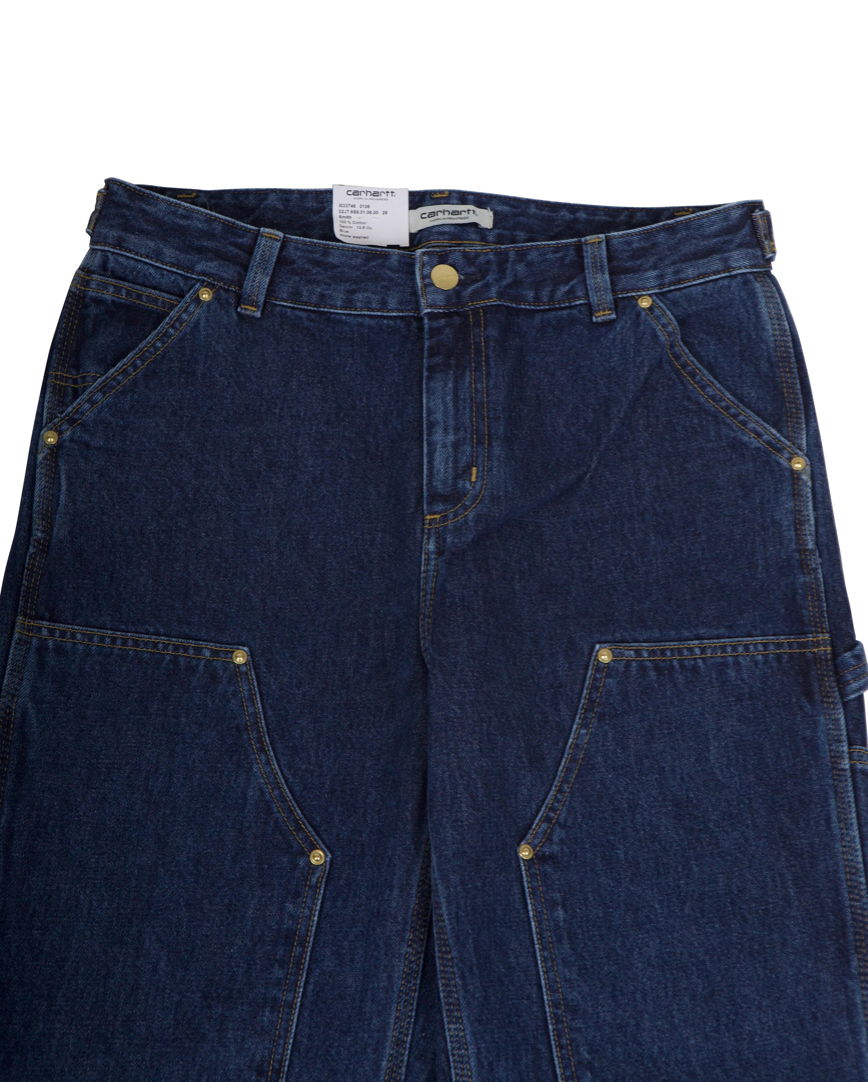 W Nashua Double Knee Pant Smith Denim Blue Stone Washed - Image 2