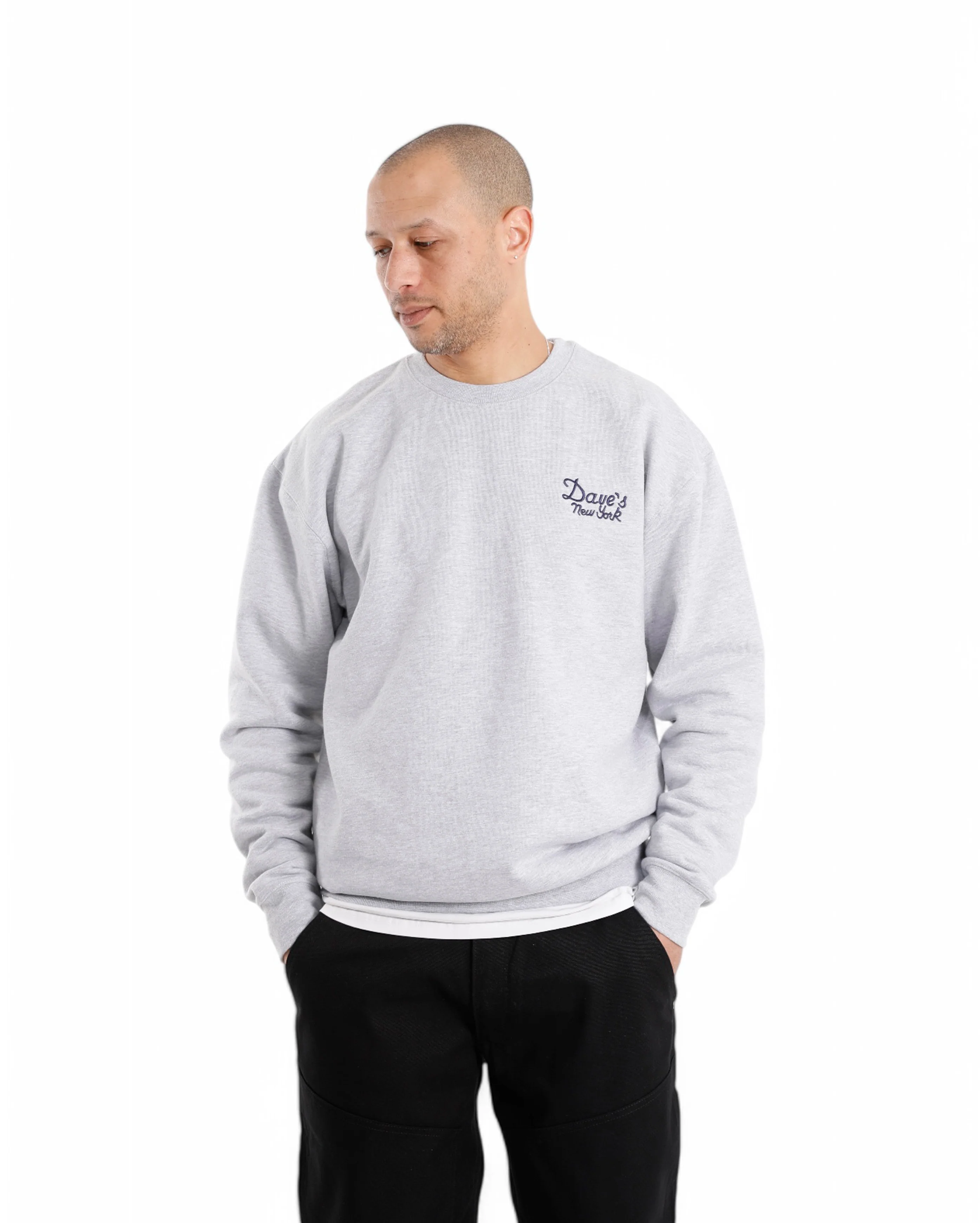 Vintage Logo Crew Neck Sweat Heather Grey