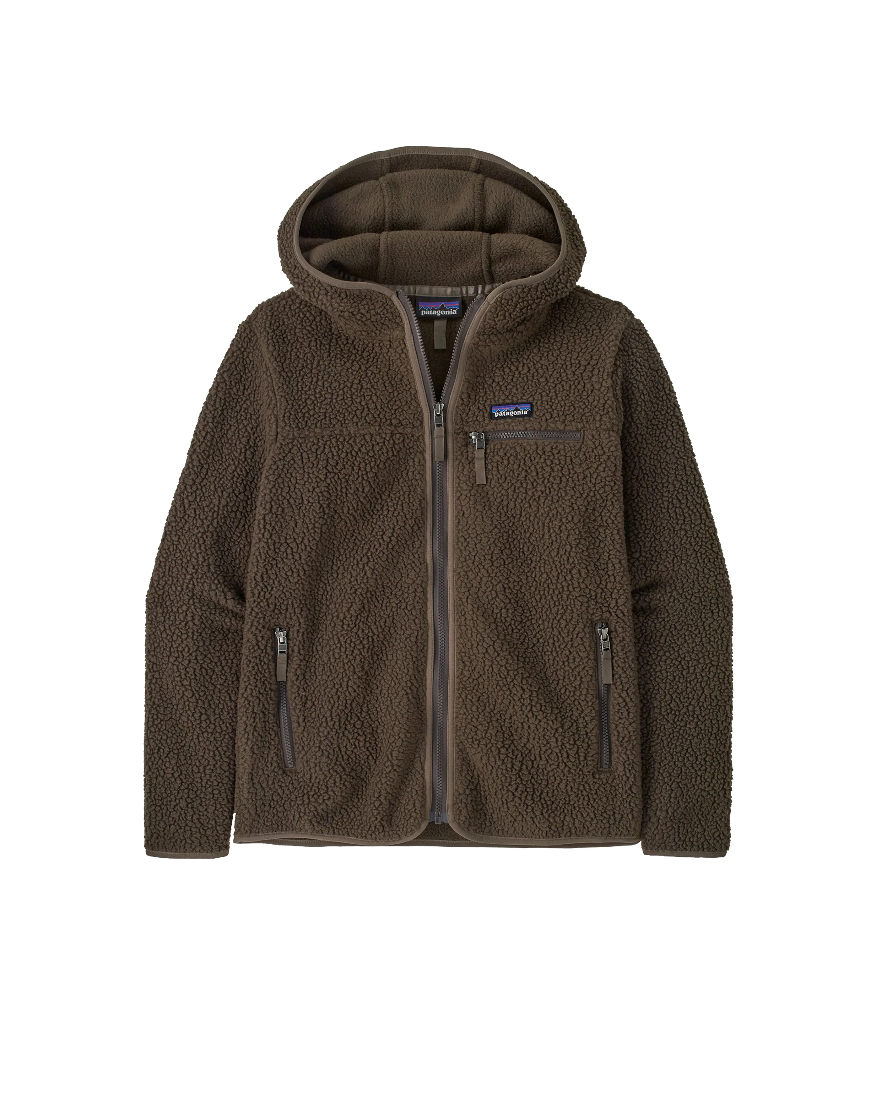 Hoodie Retro Pile Otter Brown Femme