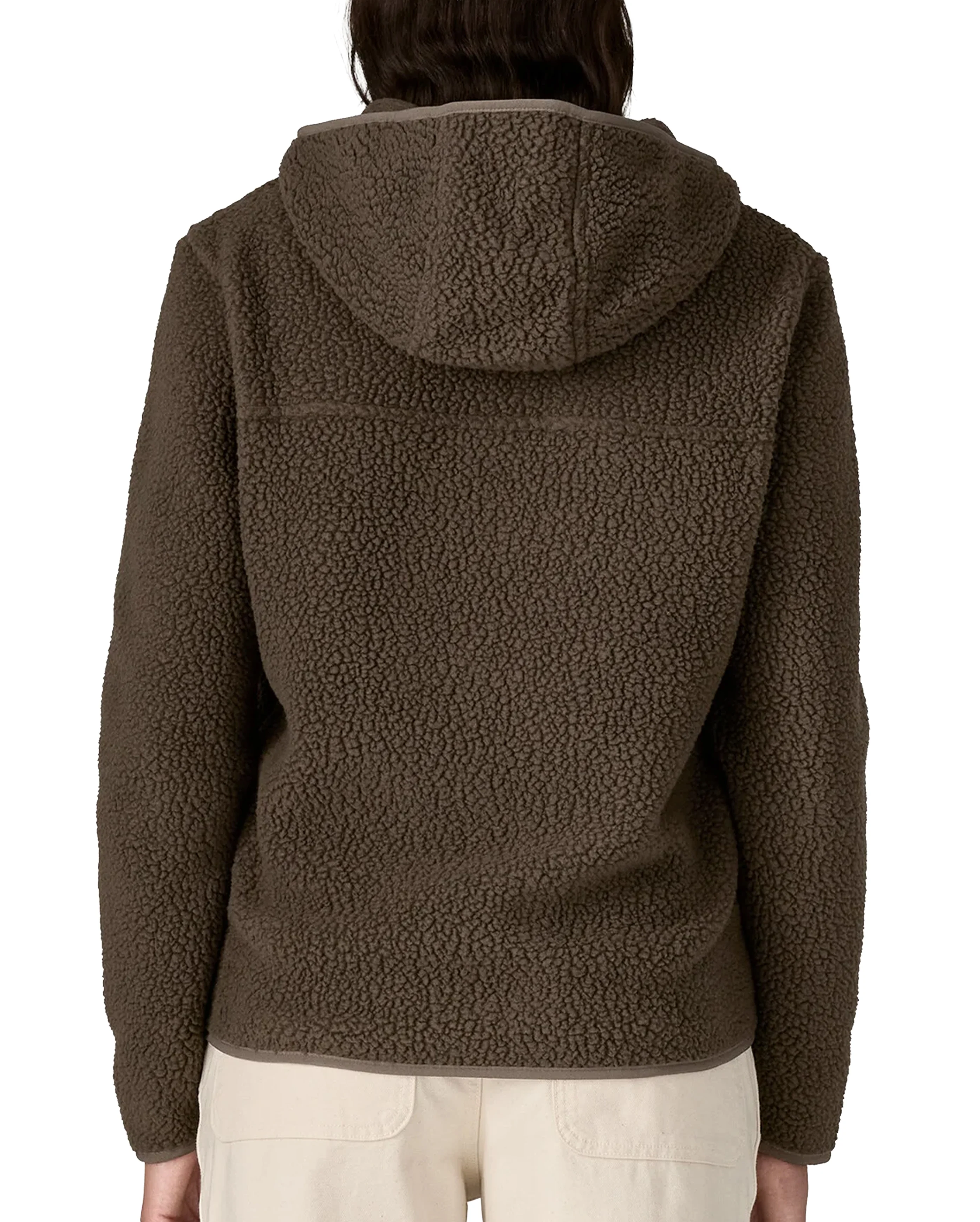 Hoodie Retro Pile Otter Brown Femme - Image 3