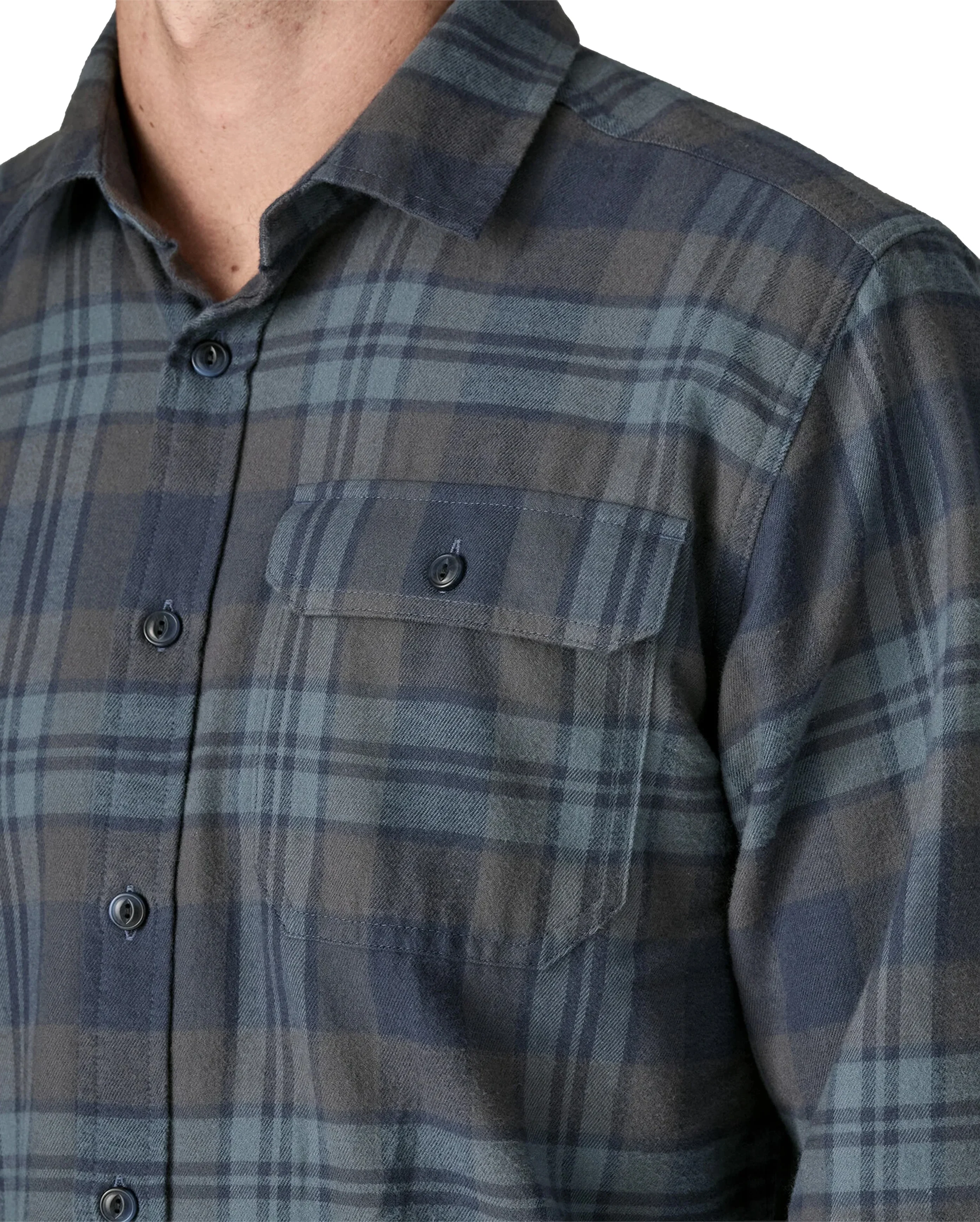 L/S Lightweight Fjord Flannel Shirt Paw Smodler Blue - Image 4