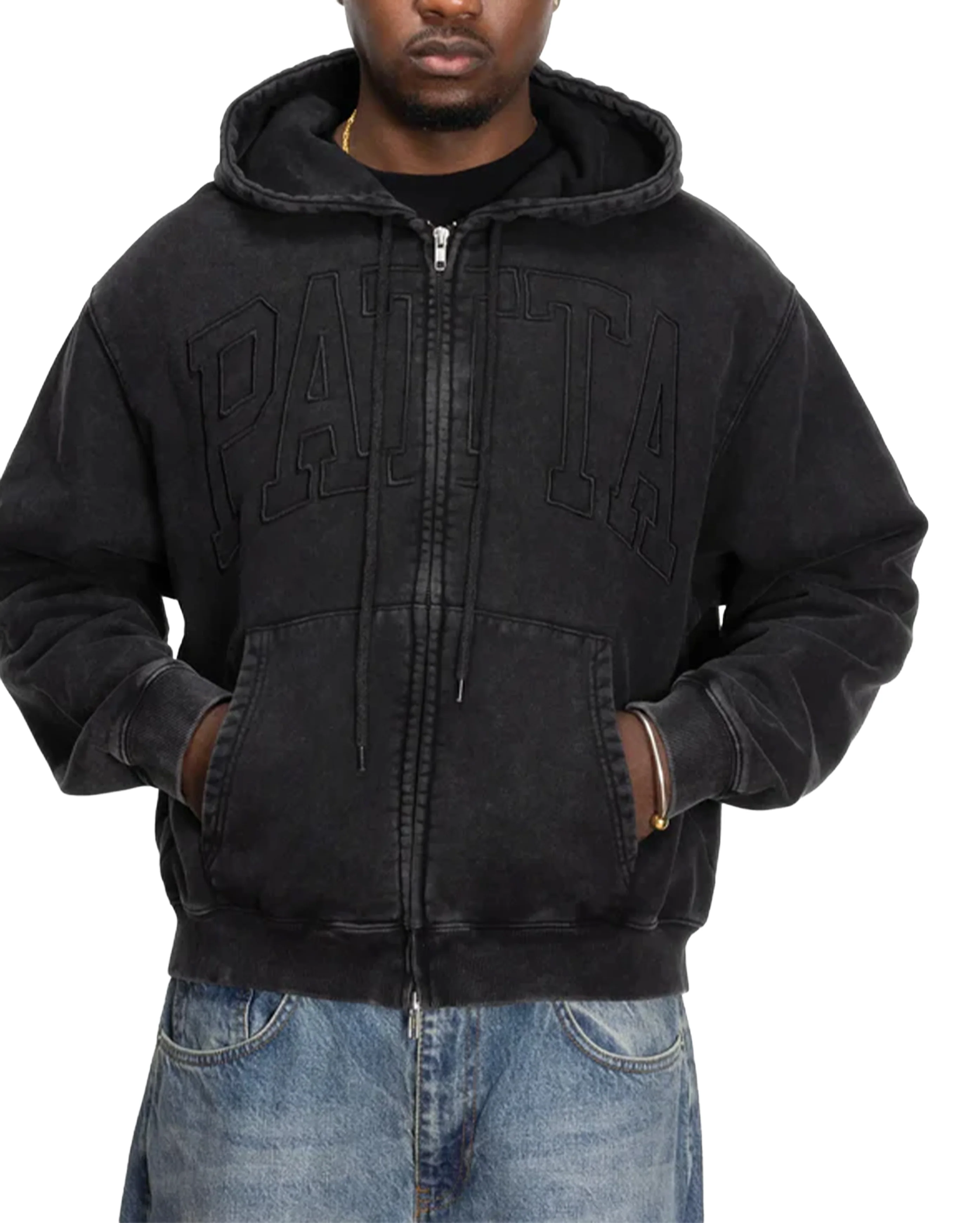 Loopback Logo Zip Hooded Sweater Moonless Night - Image 2